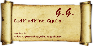 Gyémánt Gyula névjegykártya